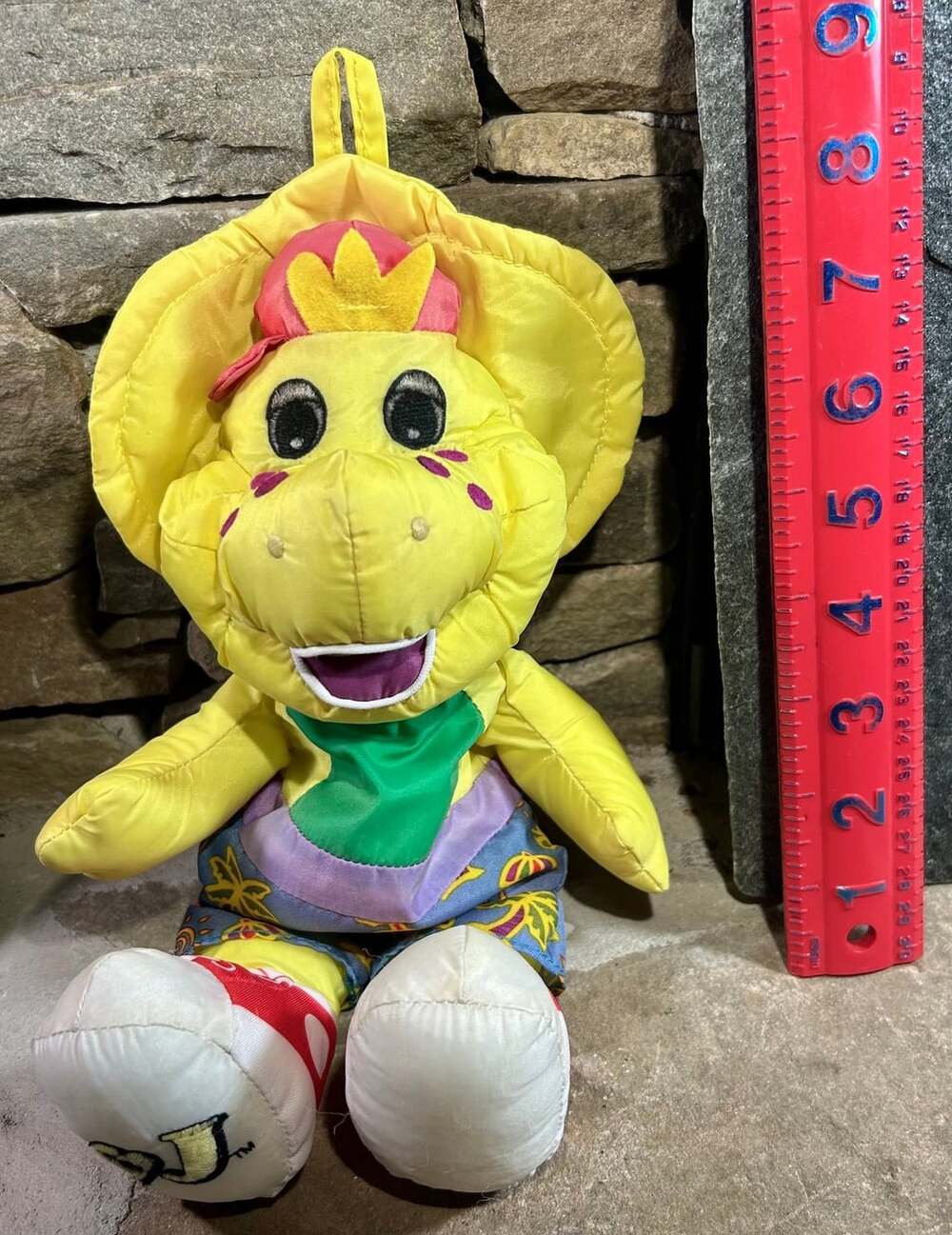 vintage BJ Playskool Nylon the dinosaur Plush from Barney TV Show